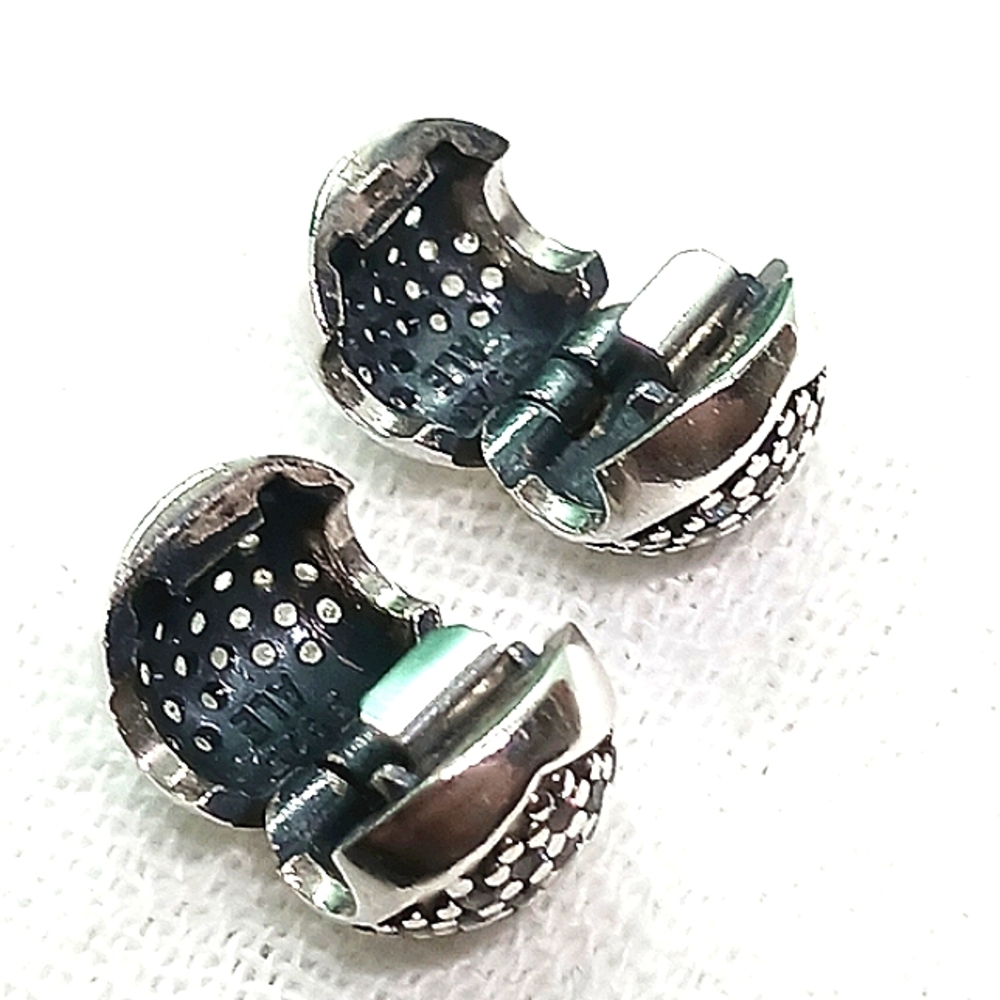 Pandora Clear Pave Heart Sterling Silver Clips - Picture 2 of 8